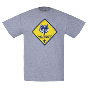 Cub Scout Adult Staple Tee, Heather Grey - Adult S-2XL