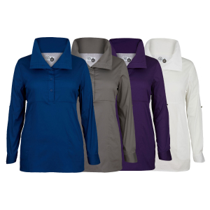 LizardHead Ladies Tunic in Blue, Gray, Purple, White