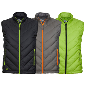 LizardHead Men's Quilted Vest in Black, Gray, Green